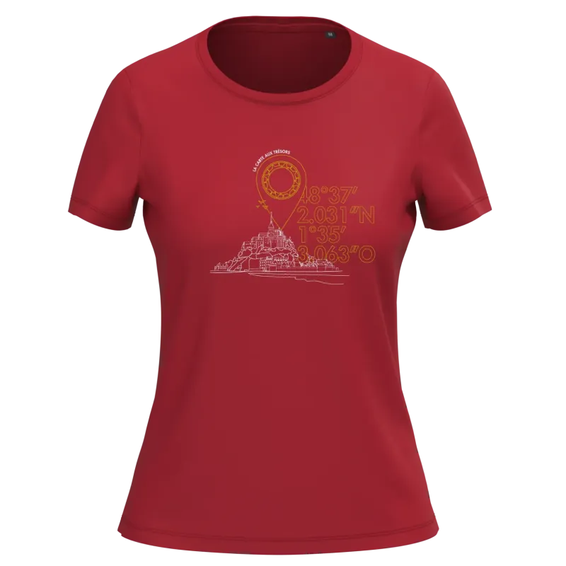 Tee shirt Femme Bio Mont St Michel La Carte aux Trésors